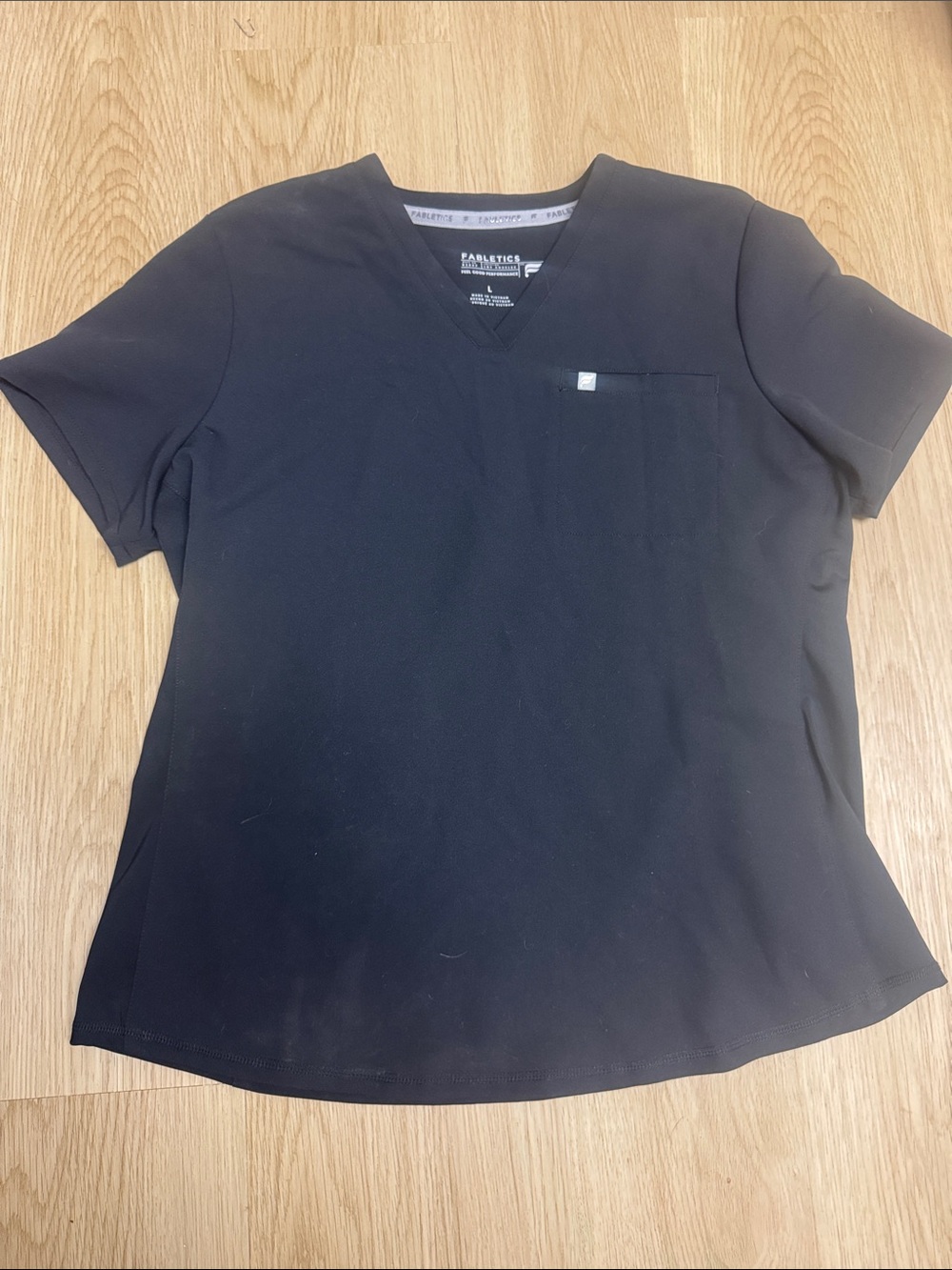 Fabletics Black V-Neck Professional Scrub Top